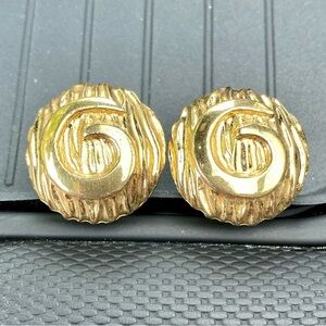 Authentic Rare Givenchy Gold clip G earrings.